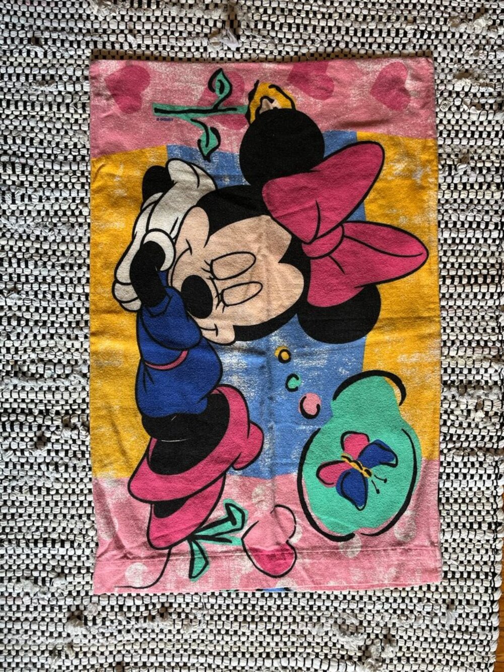 Vintage Minnie Mouse Flannel Pillow Case